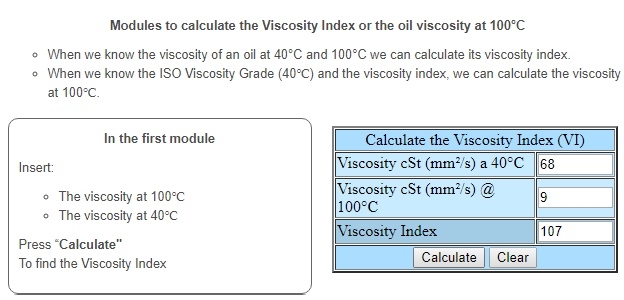 cách tính chỉ số độ nhớt VI của dầu bôi trơn