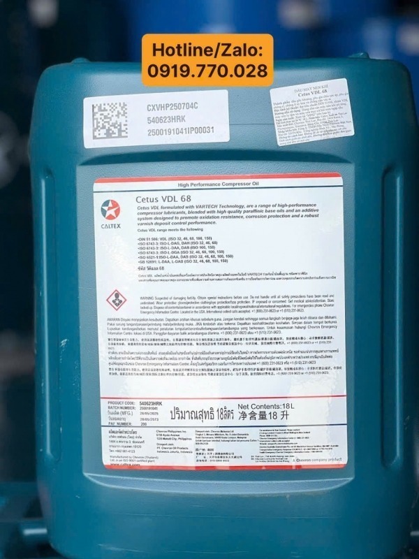 Dầu máy nén khí Caltex Cetus VDL 68