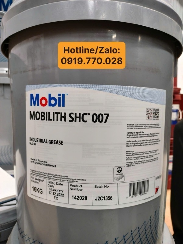 Mỡ chịu nhiệt Mobilith SHC 007