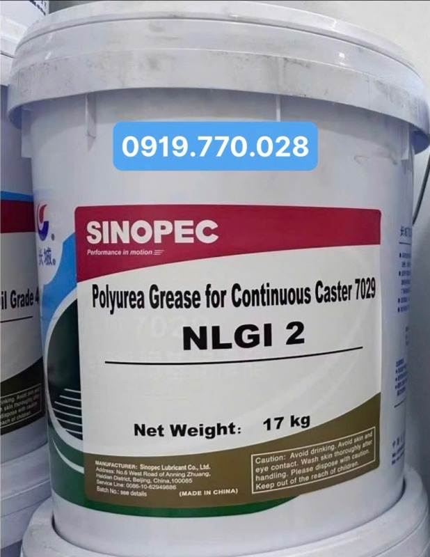 Mỡ chịu nhiệt Sinopec Polyurea 7029 NLGI2