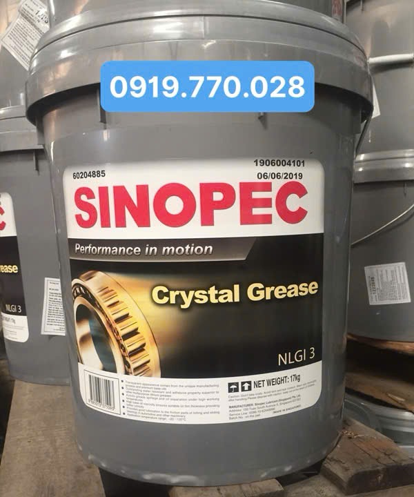 Mỡ bôi trơn chịu nhiệt Sinopec Crystal Grease NLGI 3