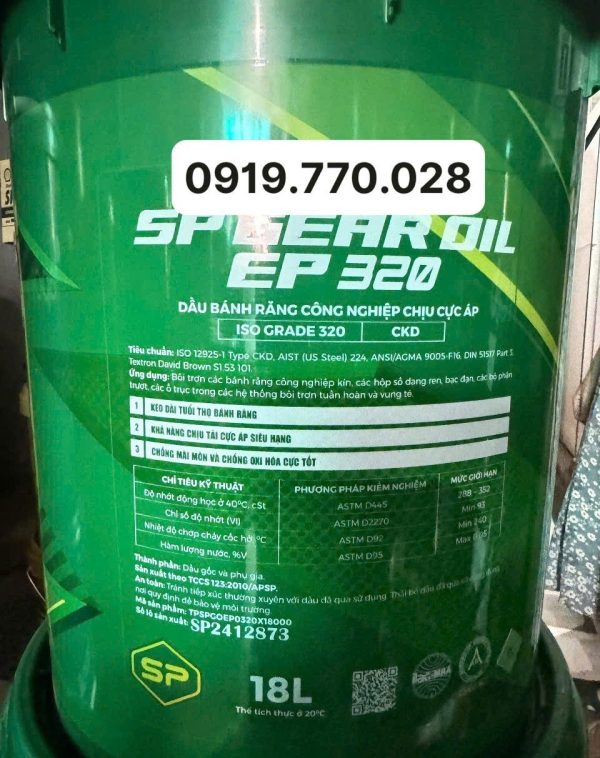 Dầu bánh răng Sài Gòn Petro SP Gear Oil EP 320