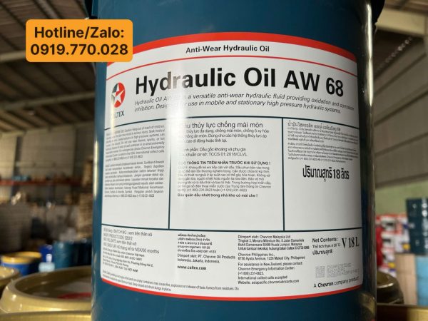 Dầu thủy lực chống mài mòn Caltex Hydraulic AW 68