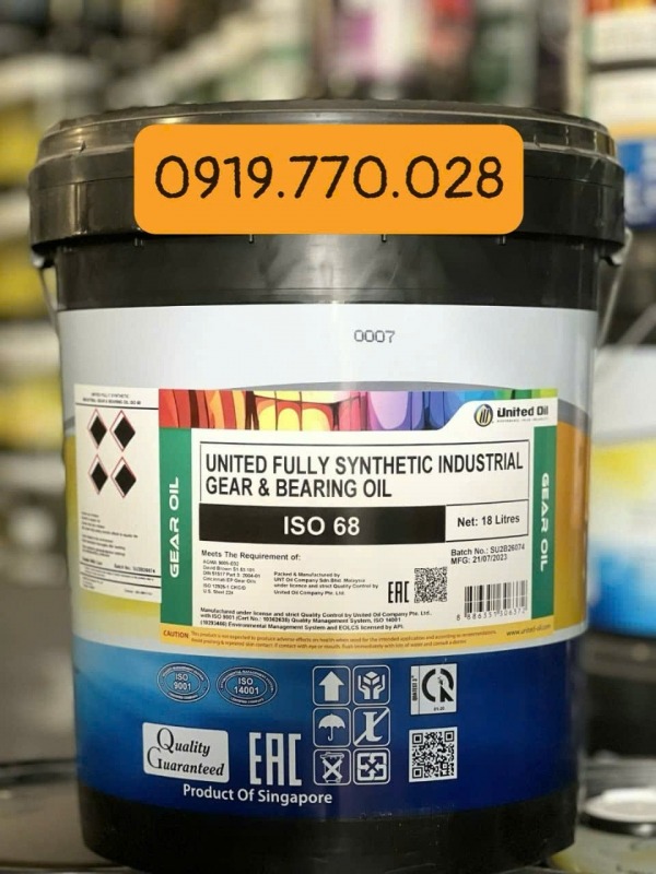 Dầu Bánh Răng Chịu Nhiệt United Fully Synthetic Industrial Gear & Bearing Oil 68