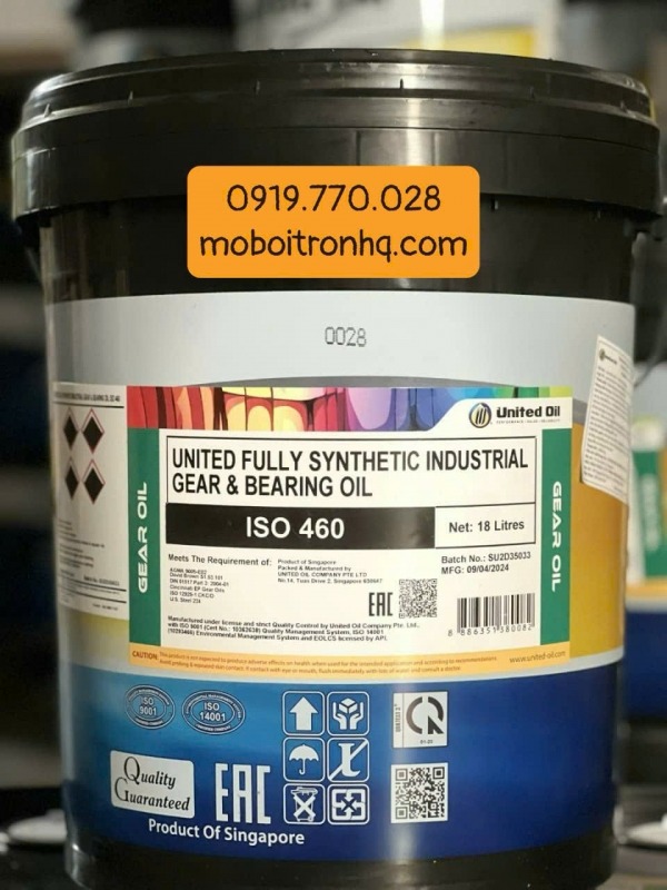Dầu Bánh Răng Chịu Nhiệt United Fully Synthetic Industrial Gear & Bearing Oil 460