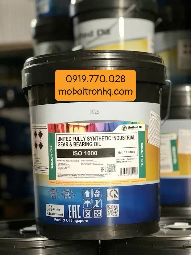 Dầu Bánh Răng Chịu Nhiệt United Fully Synthetic Industrial Gear & Bearing Oil 1000