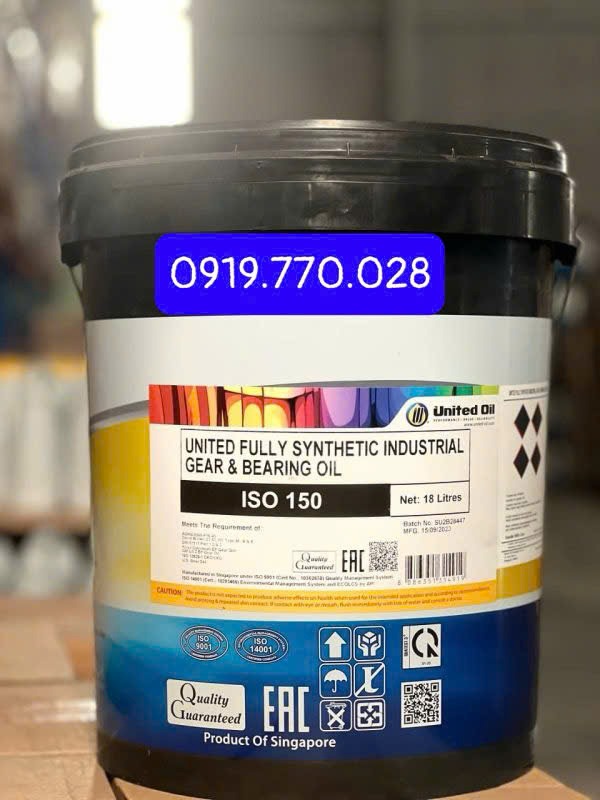 Dầu bánh răng chịu nhiệt United Fully Synthentic Industrial Gear & Bearing Oil 150