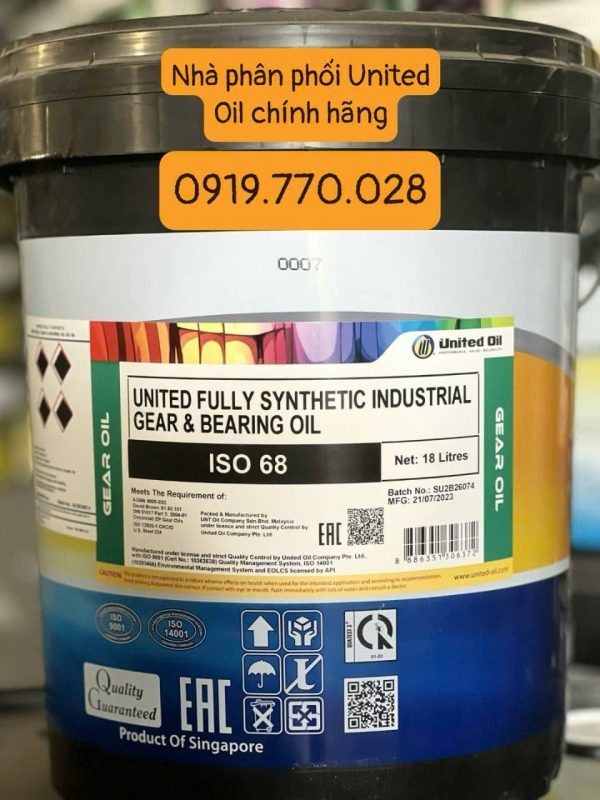 Dầu Bánh Răng Chịu Nhiệt United Fully Synthetic Industrial Gear & Bearing Oil 68